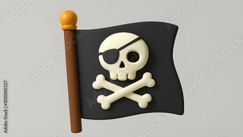 Pirate Flag Icon A Bold and Playful Design for Adventure and Exploration- Suitable for Web, Apps, and More, Generative AI