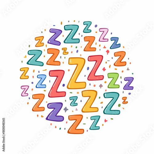 Sleep zzzz doodle symbol set. Sleepy dream icon. Doodle comic sketch style vector illustration.