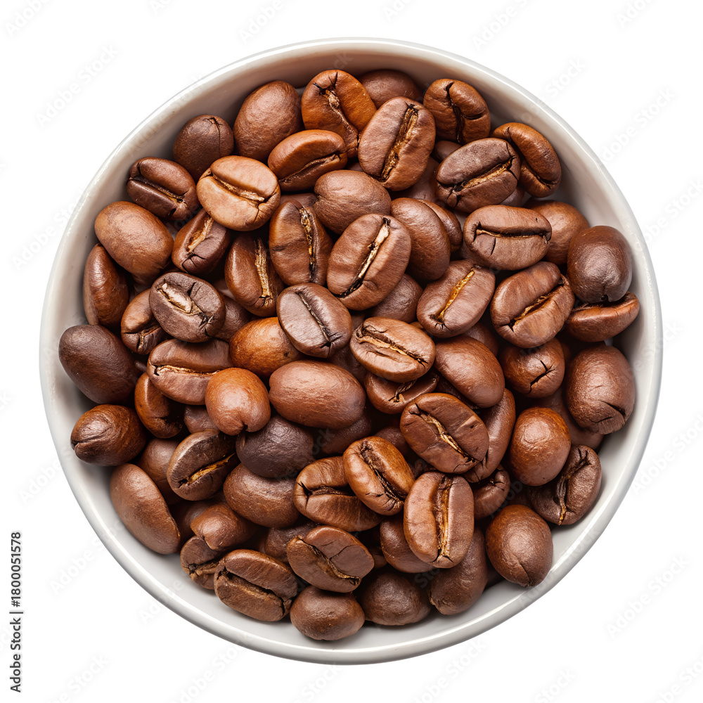 Obraz premium roasted coffee beans in bowl top view coffee, beans, macro, heap, close-up, mocha, cofee, beverage, texture, aroma, espresso, bean, caffeine, brown, roasted, cafe, seed, black, grain, closeup, crop,