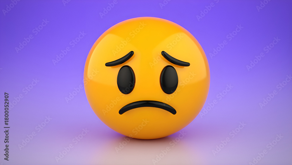Fototapeta premium Sad Emoji Depicting Sadness and Despair A Visual Representation of Negative Emotions and Feelings, Generative AI