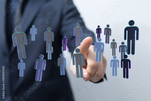 Businessperson selecting an...