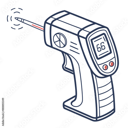 Illustration of a noncontact thermometer isolated on