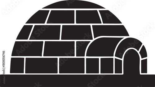vector illustration of an igloo snow house on isolated background