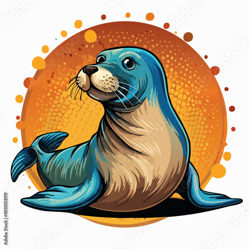 Seehund - Cartoon Comic Stil