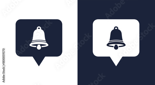 Notification bell icon alert bubble vector - Blue icon vector - Vector icon symbol for website - Icon vector