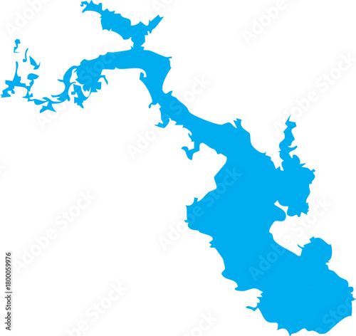 Lake Livingston Reservoir in Texas Map Shape Vector