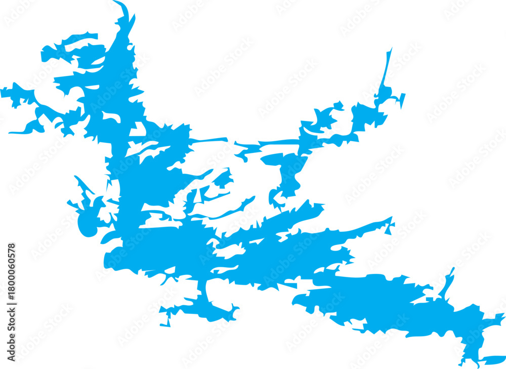 Obraz premium Rainy Lake Map Shape Vector in Minnesota-Ontario, North America