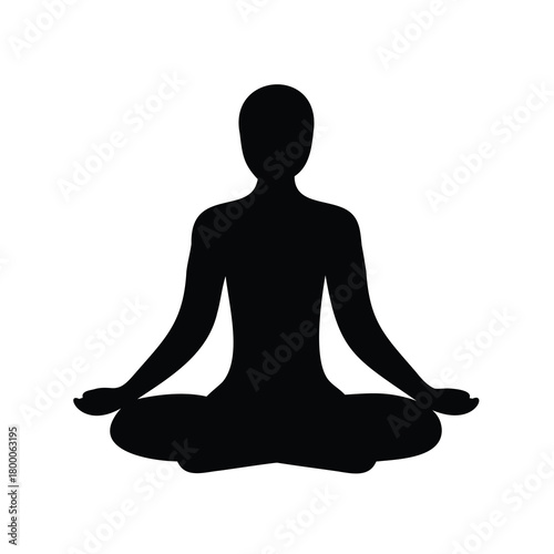 Silhouette of a person in a meditation pose, promoting mindfulness and wellbeing