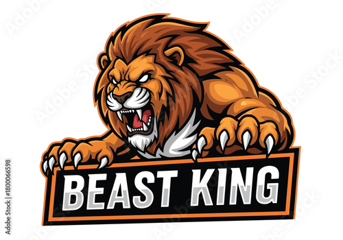 Fierce lion beast king gaming logo design - Gaming logo - Gaming Mascot - esport mascot vector illustration