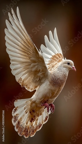White dove in flight for International Day of Peace