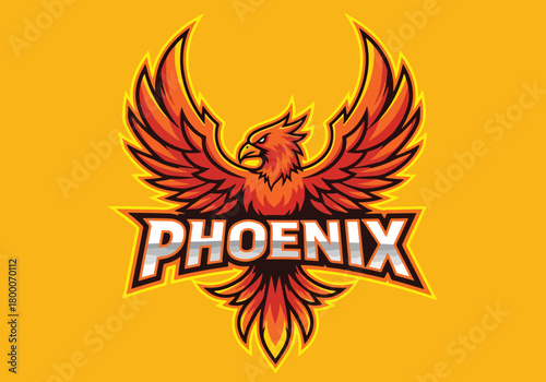 Fiery phoenix gaming logo design for esports teams - Gaming logo - Gaming Mascot - esport mascot vector illustration