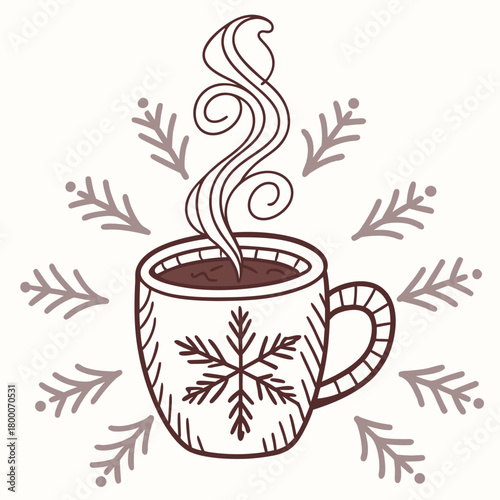 Cozy winter beverage a steaming mug of hot chocolate