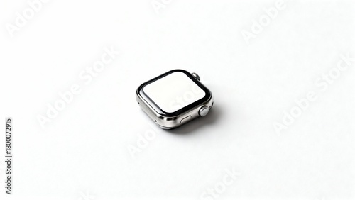 Modern smartwatch with blank white screen on isolated background