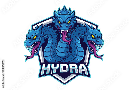 Mythical hydra gaming logo design fierce creature - Gaming logo - Gaming Mascot - esport mascot vector illustration