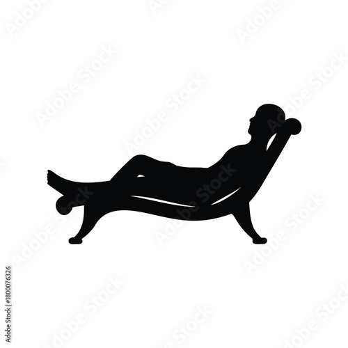 Silhouette of a woman reclining on a chaise lounge with a peaceful pose