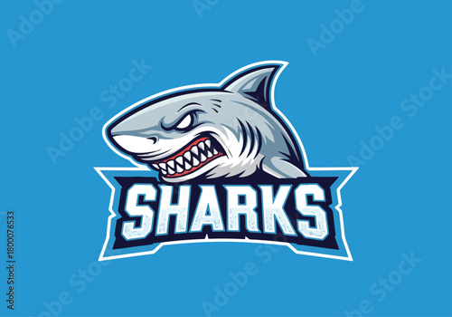 Fierce shark gaming logo for your team - Gaming logo - Gaming Mascot - esport mascot vector illustration