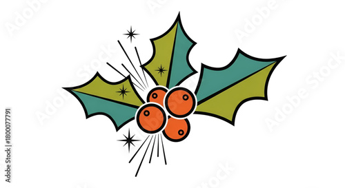 Holly berries christmas vector graphic design holiday season festive