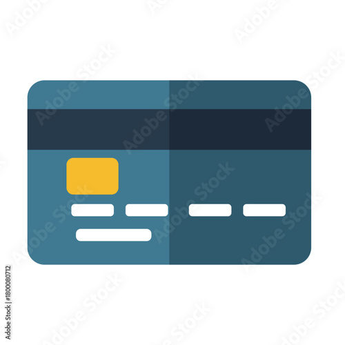 Credit Card Vector, Credit Card Payment, Plastic Online Pay Commerce Flat Vector Illustration isolated white background 