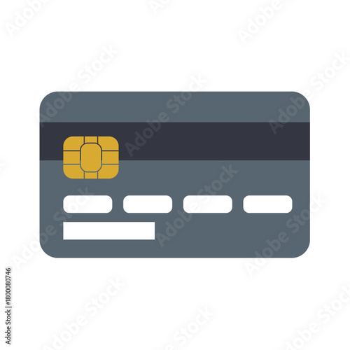 Credit Card Vector, Credit Card Payment, Plastic Online Pay Commerce Flat Vector Illustration isolated white background 