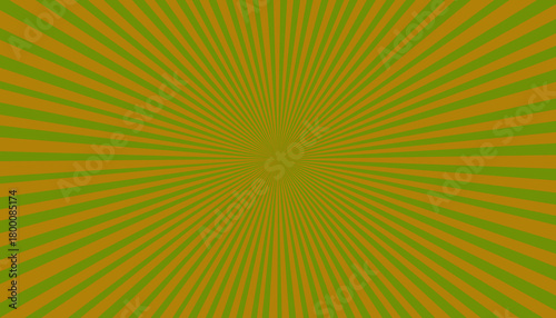Green and yellow rays emanate from the center in a striking burst pattern