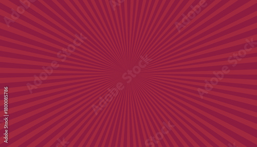 Radiant maroon stripes converge at the center creating a dynamic and eyecatching sunburst effect