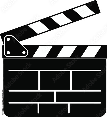 Clapperboard icon for film, video production, and movie making