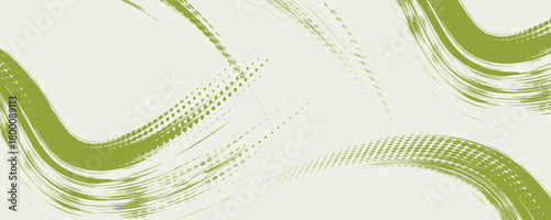 Green brush stroke texture, hand drawn abstract brushes background