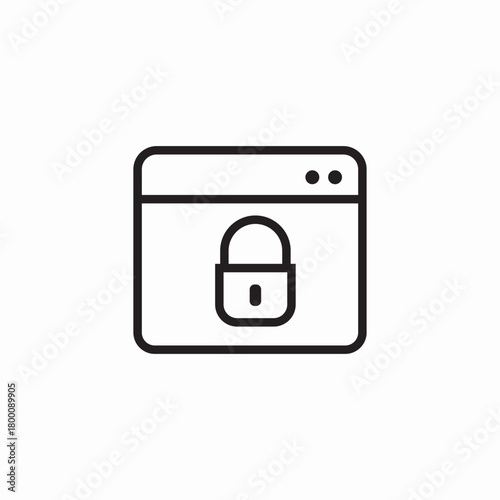 browser password protection icon sign vector