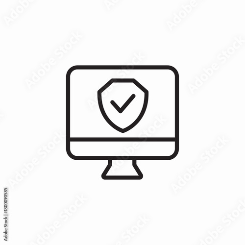 desltop cyber security icon sign vector