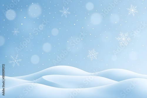 3D Winter Snow Background with Crystal Drifts and Pastel Podium Landscape for Christmas Scenes