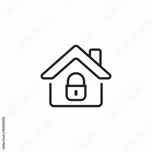 house lock icon sign vector