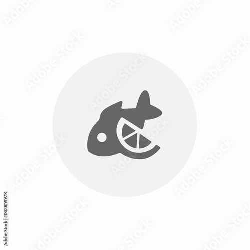 lemon fish flavor icon sign vector