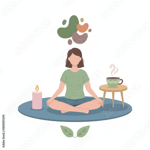 Outdoor Meditation and Balance for Spiritual Wellness Illustration