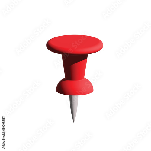 red push pin isolated on white