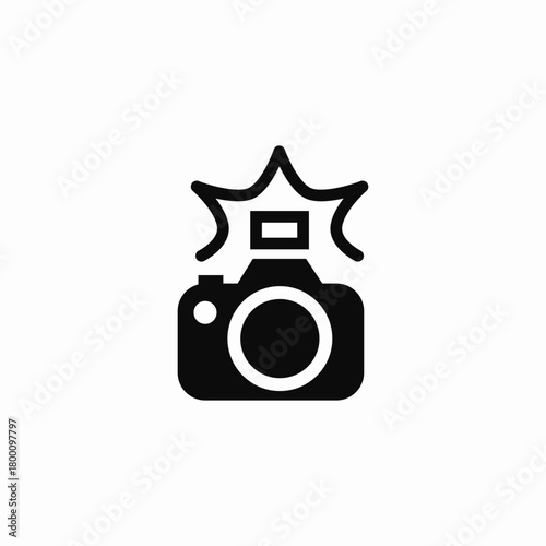 flash camera settings icon sign vector