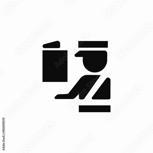 passport control check icon sign vector