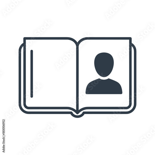 Open book with person icon on right page