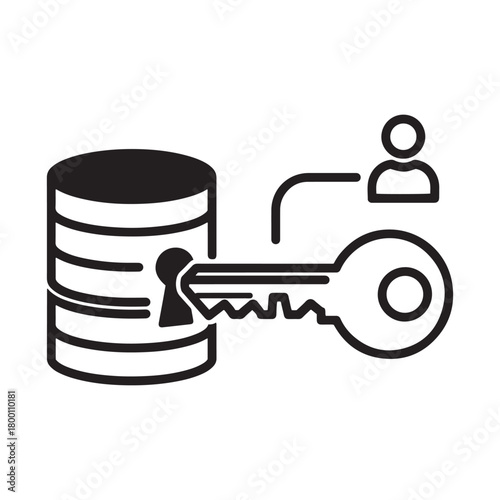 User database security and access control system concept icon