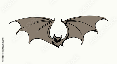 The bat is flying. Vector drawing