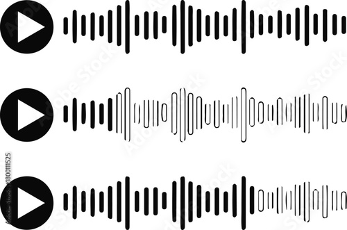 Voice Message Icons with Speech Sound Waves — Audio Chat Symbols, Radio Communication, Digital Voice Bubble, Soundwave Messaging Icons for App UI and Modern Communication Design