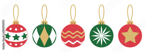 christmas bauble vector icon set