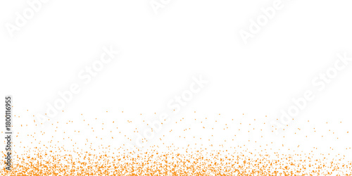 Small golden particles scattered on a pristine white background