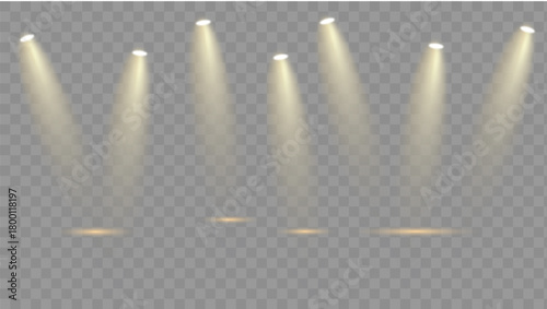 Yellow warm light stage spotlights creating an energetic effect