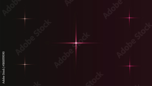 Luminous red starburst lens flare effects on a subtle gradient