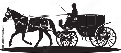 Silhouette of a horsedrawn carriage