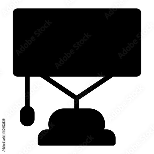 Nightstand lamp solid icon, interior lamp concept. Vector graphics. Lamp sign on white background, style icon mobile or web design.