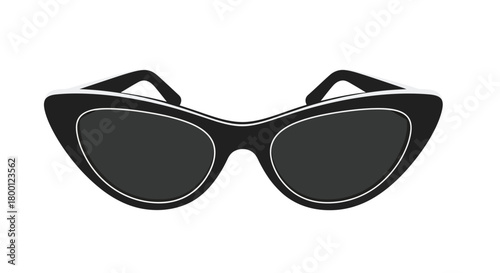 Stylish black cat eye sunglasses isolated on a clean white background