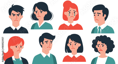Diverse Sadness Collection of Expressive Depressed Facial Expressions