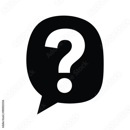 Question mark inside a speech bubble, isolated on