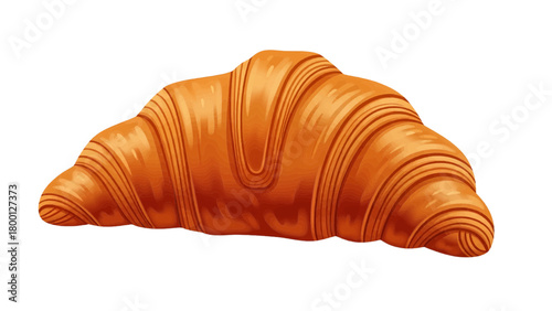 Vector illustration of a golden brown croissant, a delicious pastry, isolated on transparent background 